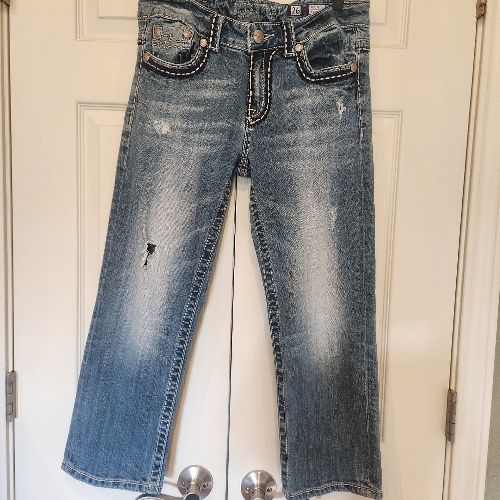 MISS ME Boyfriend Distressed Jeans Size 26 JPB1026-2